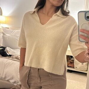 Cropped Cashmere Sweater Shirt